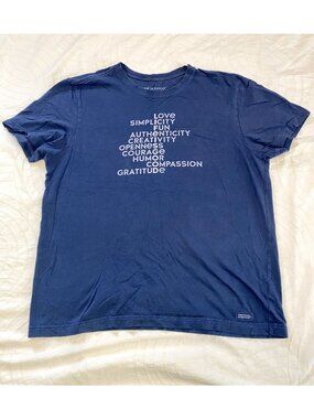 Life is Good Crusher T Shirt Mens Cut Large Words Love Simplicity Fun Unisex